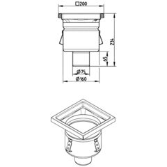 Line Drawing - Drain-No membrane-200