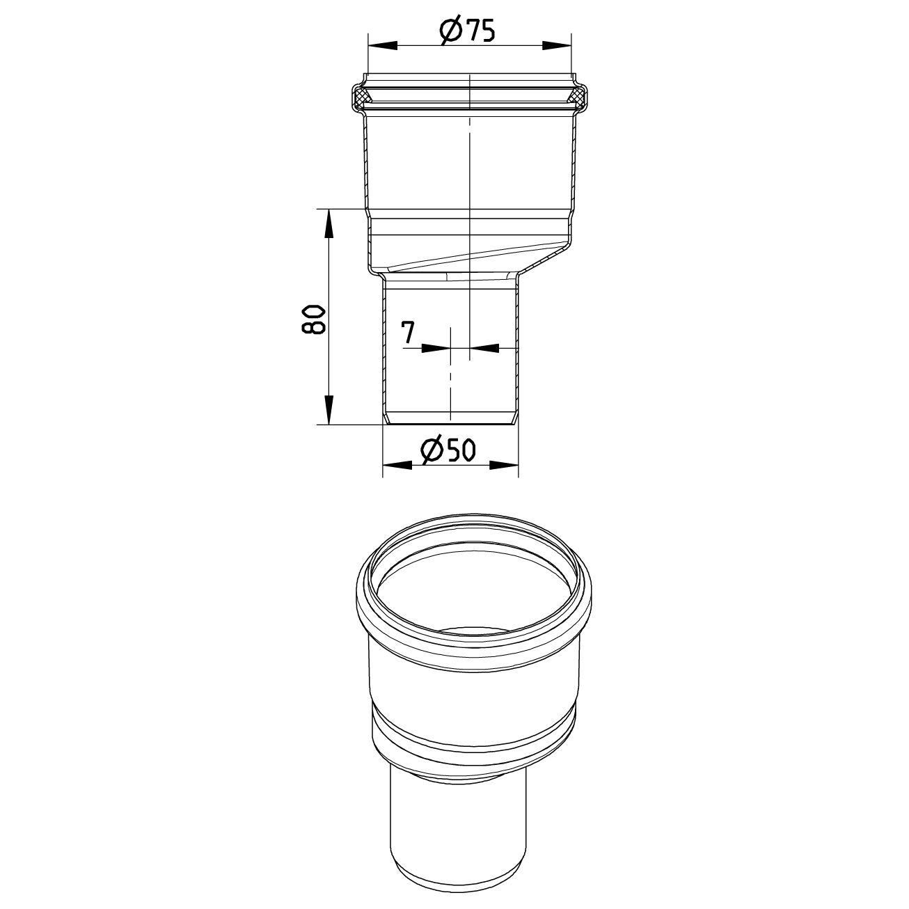 Line Drawing - Reducer-eccentric